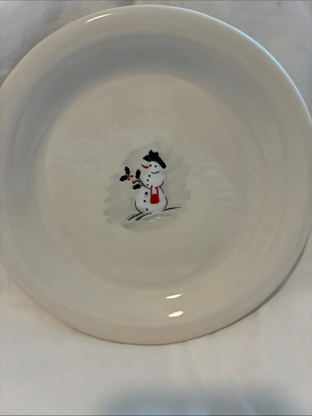 William Sonoma Snowman Plates, Set of Six, New in Box